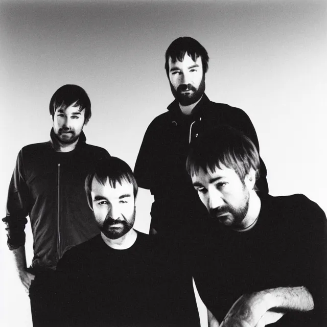 Prompt: soft lit 1980s portrait of Autechre