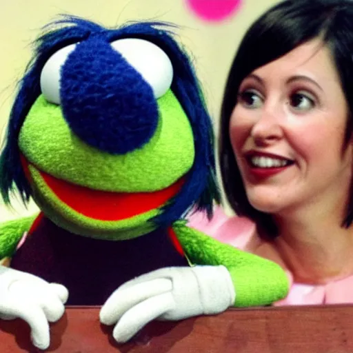 Prompt: froppy in the muppet show