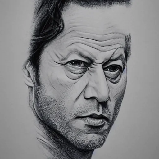 Prompt: imran khan, pencil art