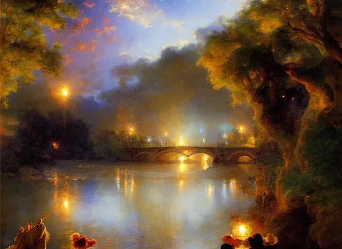 Image similar to river portal into the stars by vladimir volegov and alexander averin and delphin enjolras and daniel f. gerhartz and pierre auguste cot