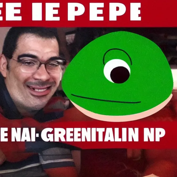 Prompt: pepe as an ai greentext nene