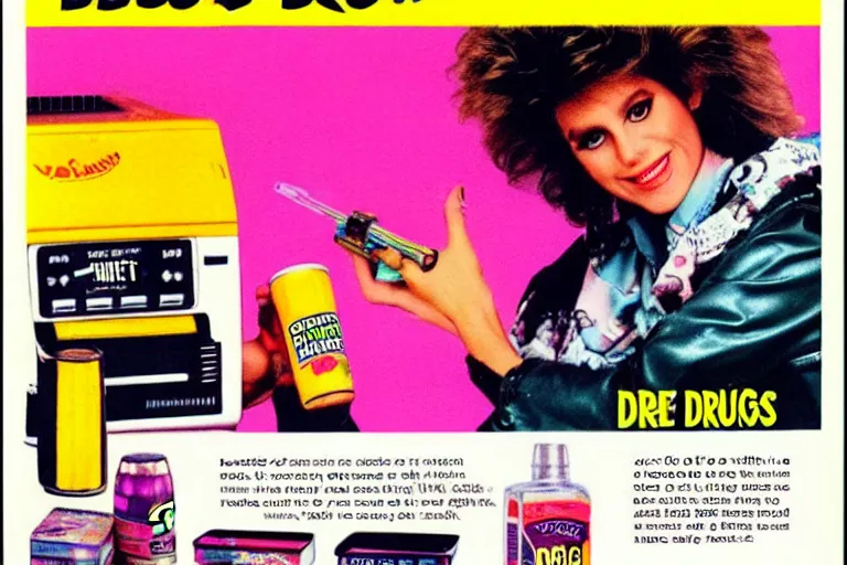 Image similar to 80s, drugs, advertisement