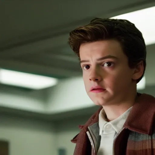 Prompt: a film still of peter parker in stranger things, highly intricate, highly realistic