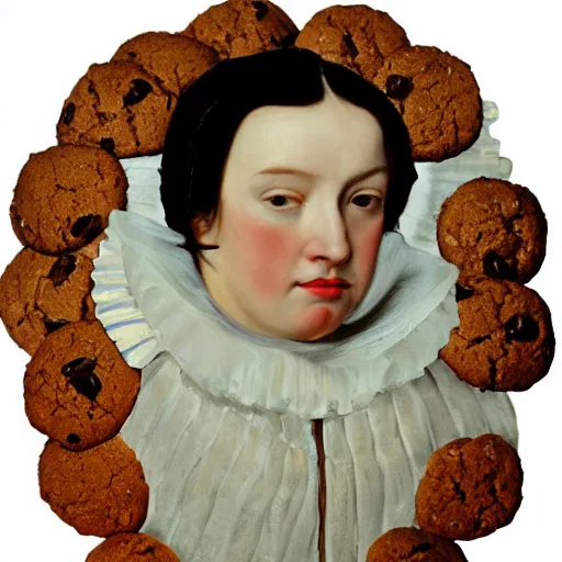 Image similar to woman made of cookies painted by velazquez