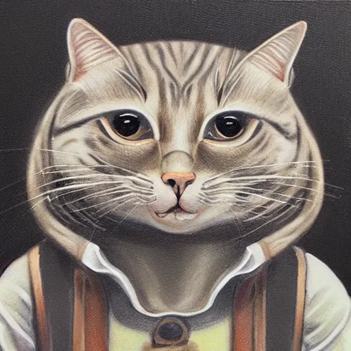 Prompt: anthropomorphic cat portrait art