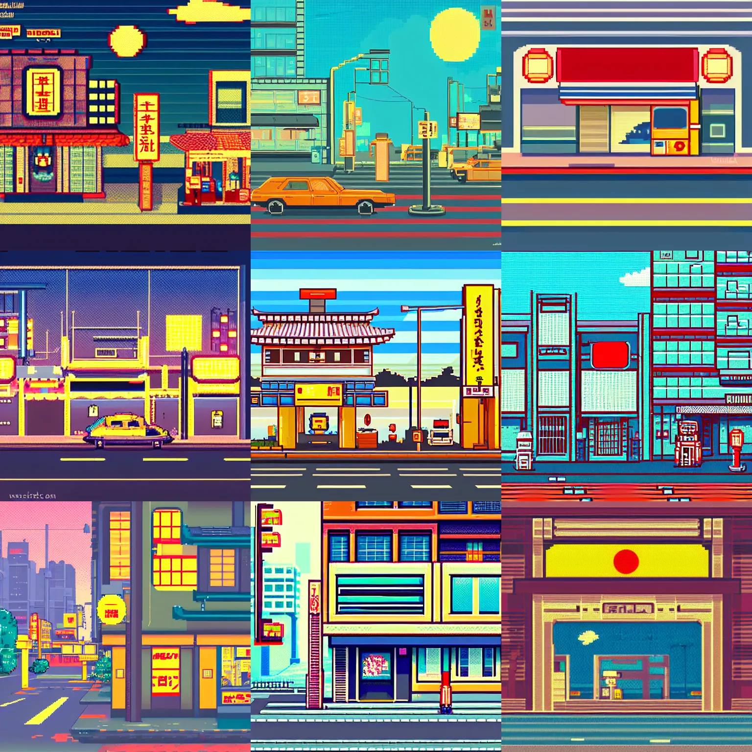 Japanese Kawaii City  [Pixel Art] by Penzilla