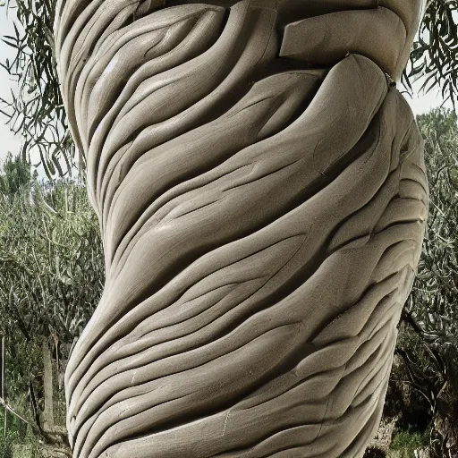 Image similar to a biomorphic ceramic still distilling eucalyptus into life, infrastructure, octane, unreal,