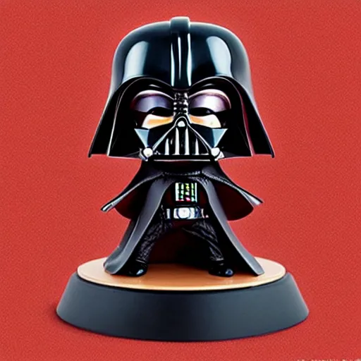 Prompt: cute anime figurine of darth vader