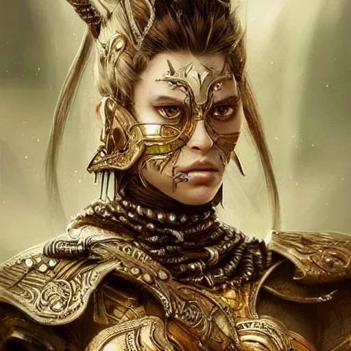 Image similar to beautiful extremely detailed intricate concept art depicting a warrior by wlop. shining jewelry. bcy. net