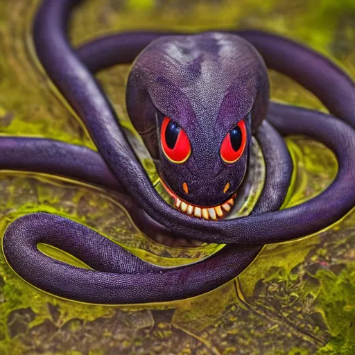 Image similar to national geographic photo of arbok, pokemon in the wild, intricate, portrait, 8 k highly professionally detailed, hdr, award winning