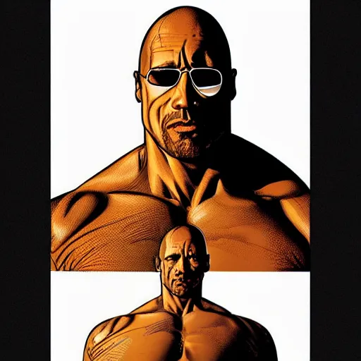 Image similar to “ dwayne johnson retro minimalist portrait by jean giraud, moebius starwatcher comic, 8 k ”