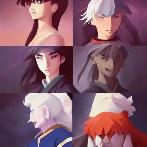 Image similar to face icon stylized minimalist inuyasha, loftis, cory behance hd by jesper ejsing, by rhads, makoto shinkai and lois van baarle, ilya kuvshinov, rossdraws global illumination