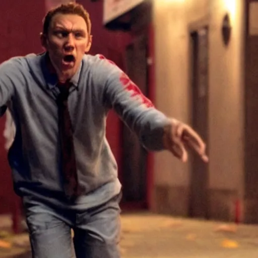 Image similar to Live Action Still of Jerma in Shaun of the Dead, real life, hyperrealistic, ultra realistic, realistic, highly detailed, epic, HD quality, 8k resolution, body and headshot, film still