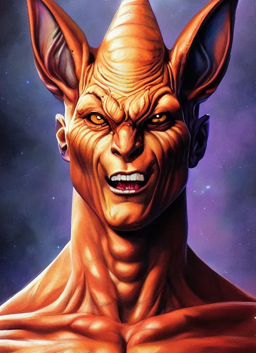 Prompt: a epic portrait of beerus, art by boris vallejo and greg danton and denys tsiperko, detailed, hyperrealism, artstation