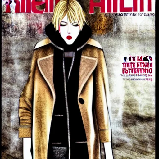 Image similar to silent hill, fashion magazine cover