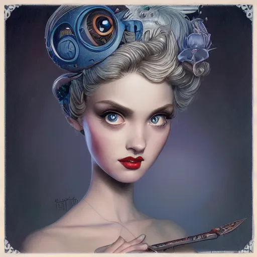 Image similar to Lofi beautiful portrait Pixar style by Joe Fenton and Stanley Artgerm and Tom Bagshaw and Tim Burton