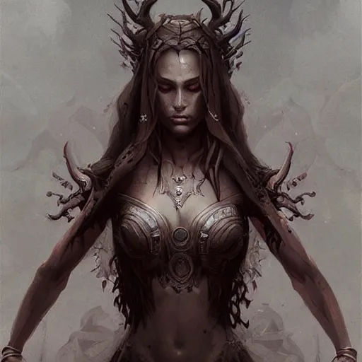 Image similar to slavic demon godling, ultra detailed artwork by greg rutkowski, artgerm, intricate details