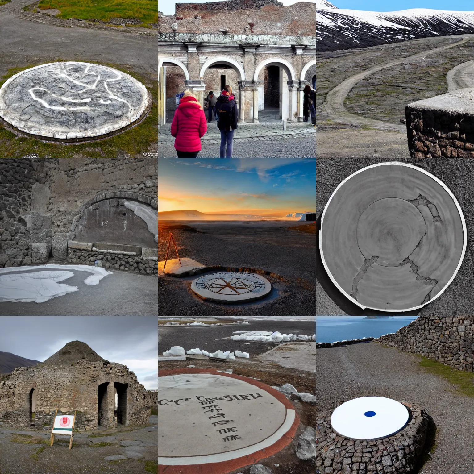 Prompt: the arctic circle in pompei
