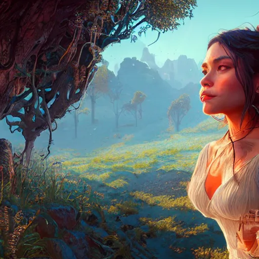 Image similar to highly detailed portrait, vanessa hudgens, in gta v, stephen bliss, unreal engine, fantasy art by greg rutkowski, loish, rhads, ferdinand knab, makoto shinkai and lois van baarle, ilya kuvshinov, rossdraws, tom bagshaw, global illumination, radiant light, detailed and intricate environment