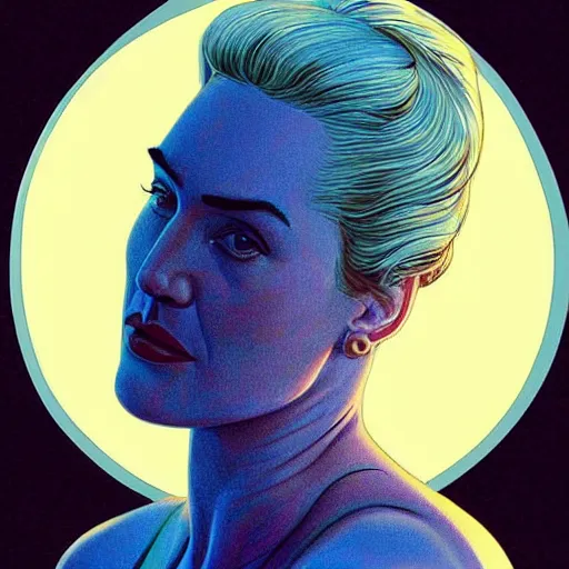 Image similar to “ kate winslet retro minimalist portrait by jean giraud, moebius starwatcher comic, 8 k ”