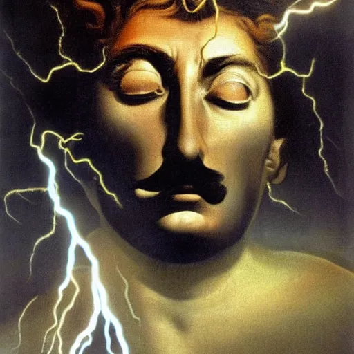 Image similar to crying lightning by salvador dali, 4k