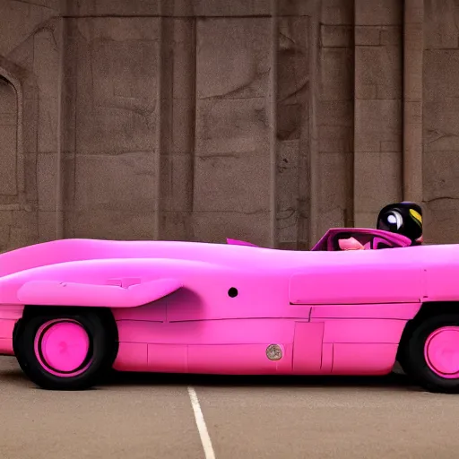 Image similar to Elegant photography of the pink panther car