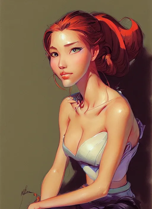 Image similar to a portrait of a pretty young lady by jesper ejsing