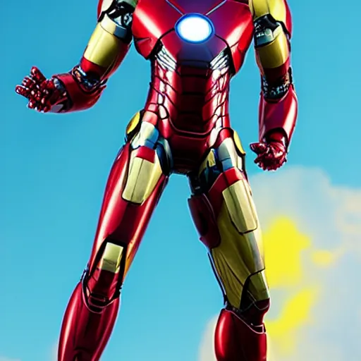 Prompt: Iron Man and Ukraine colors