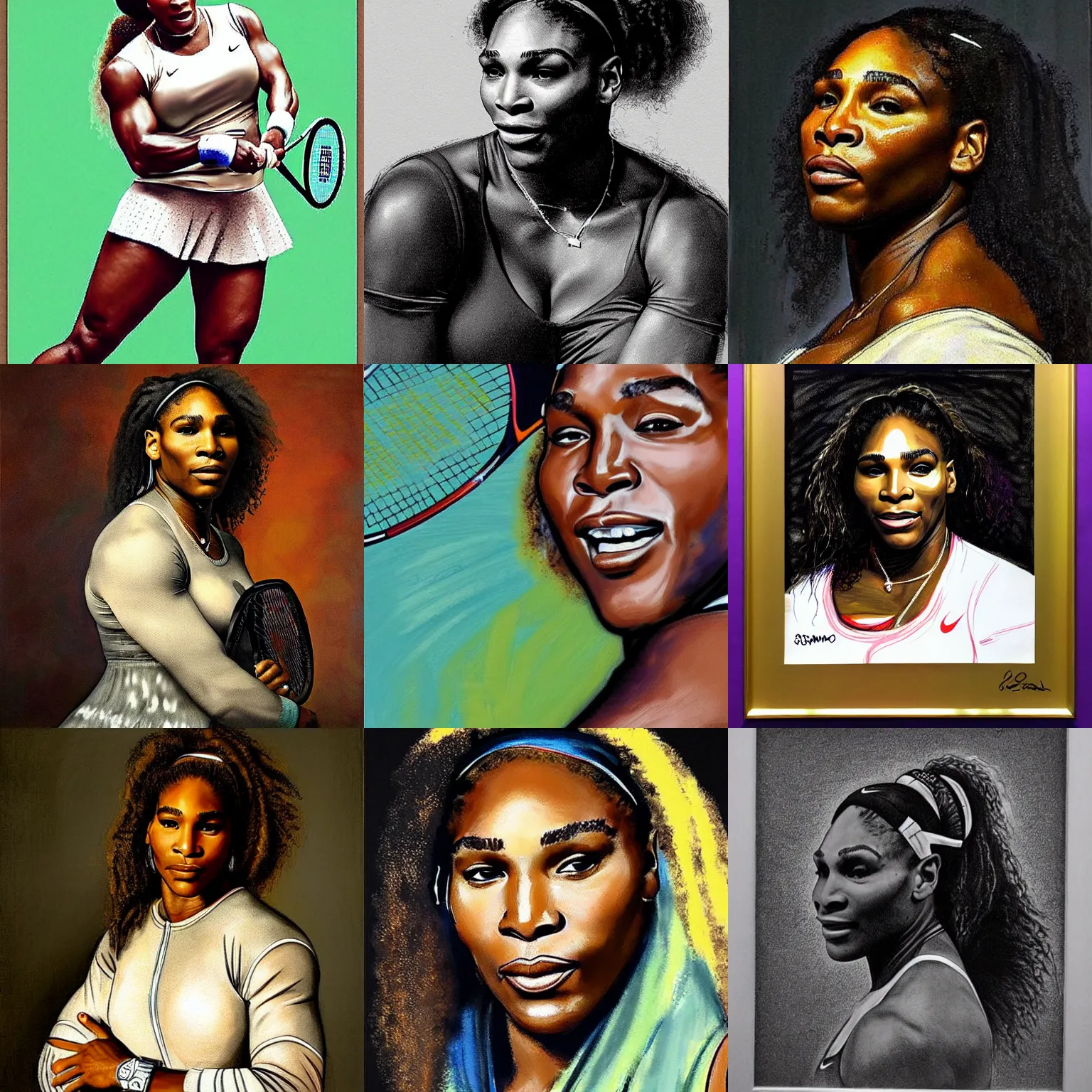 Prompt: serena williams by rembrandt