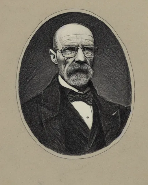 Image similar to Victorian drawing of professor of chemistry Walter White, art by Sir Leslie Matthew Ward