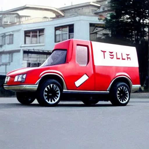 Image similar to tesla cybertruck in back to the future