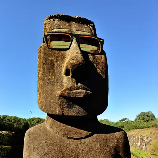 Easter Isle Zen Easter Island Stone Statue Head. Underground 