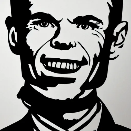 Image similar to individual smiling handsome alan turing silk screen butcher billy style