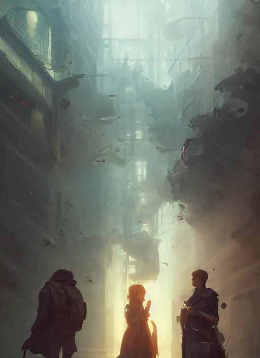 Prompt: how to we get through to one another, photorealistic by michael komarck, greg rutkowski, victo ngai, artgerm, willem claesz heda and j. dickenson