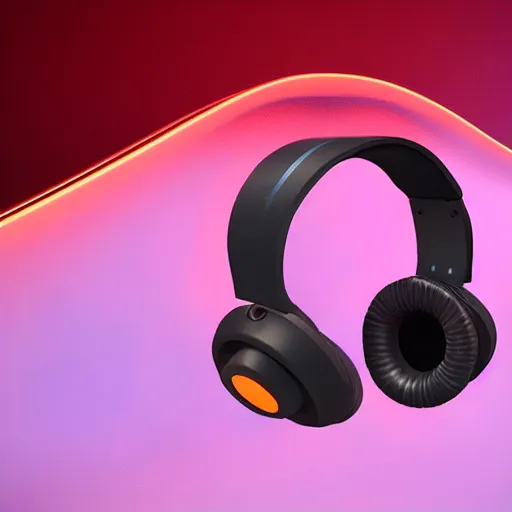 Image similar to product render of futuristic headphones worn upsidedown