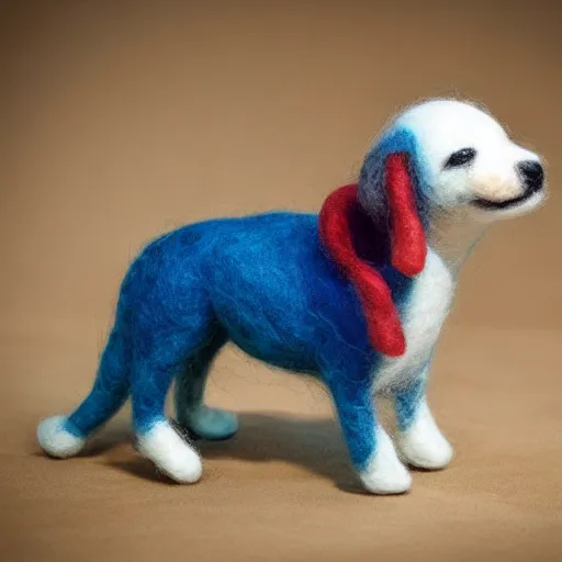 Image similar to dog, needle felted Art Toy, realistic, high details, 8k