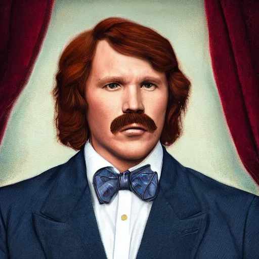 Image similar to Pre-Raphaelite portrait of American Actor Ron-Burgundy Artgerm