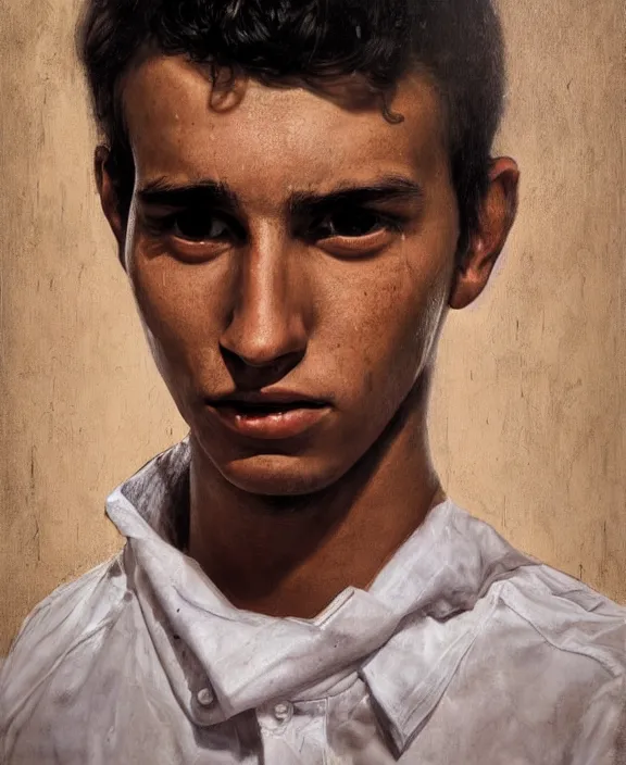 Prompt: heroic portrait of a young brazilian man. art by denys tsiperko and bogdan rezunenko, hyperrealism