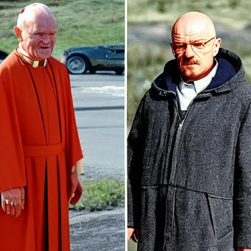 Image similar to john paul ii in breaking bad with walter white