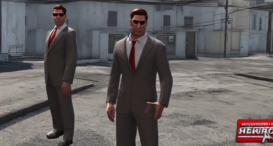 Prompt: Screenshot of a 3d Sterling Archer from the show Archer in the videogame 'Hitman 3' (2021). Sharpened. 1080p. High-res. Ultra graphical settings.