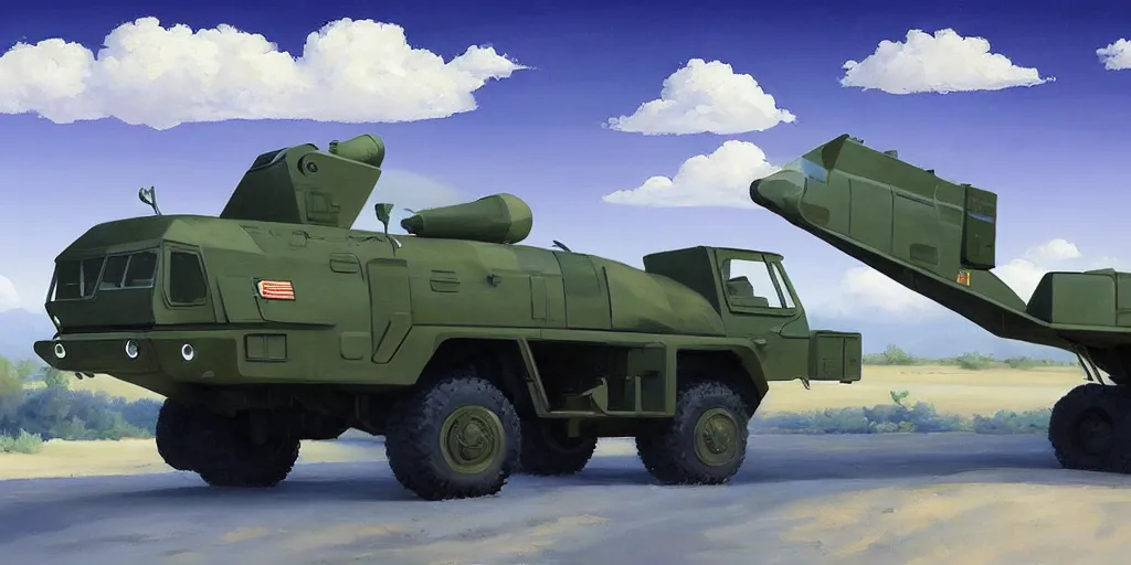 Prompt: one hundred percent accurate image of the himars vehicle by rhads