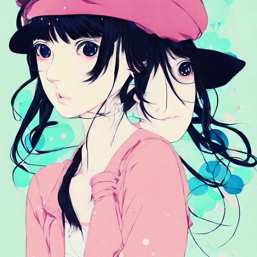 Image similar to girl wearing a beret, very anime!!! anime!! intricate details, aesthetically pleasing pastel colors, art by conrad roset and ilya kuvshinov