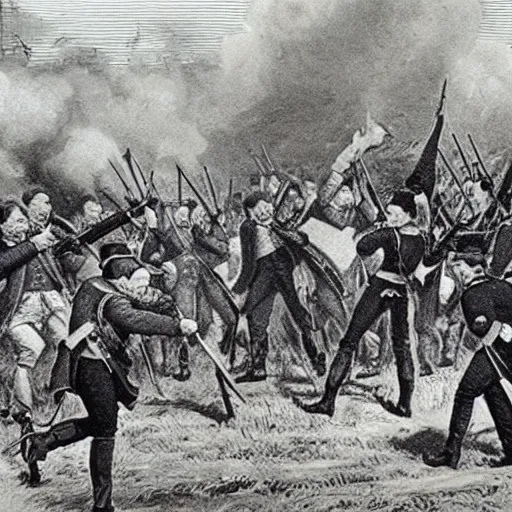 Prompt: The shot heard round the world, revolutionary war photo