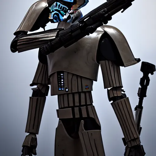 Image similar to general grevious combined with a stormtrooper, accurate, realistic, detailed, 4 k
