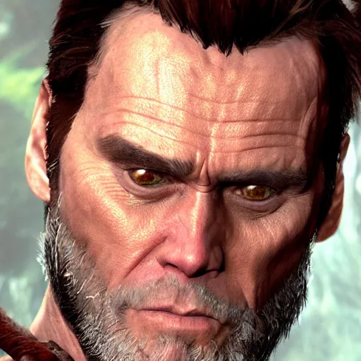 Image similar to jim carrey in god of war