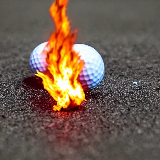 Image similar to golf ball on fire