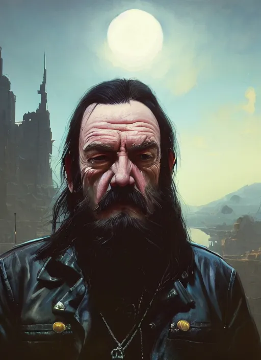 Image similar to highly detailed portrait of lemmy kilmister in gta v, stephen bliss, unreal engine, fantasy art by greg rutkowski, loish, rhads, ferdinand knab, makoto shinkai and lois van baarle, ilya kuvshinov, rossdraws, tom bagshaw, global illumination, radiant light, detailed and intricate environment