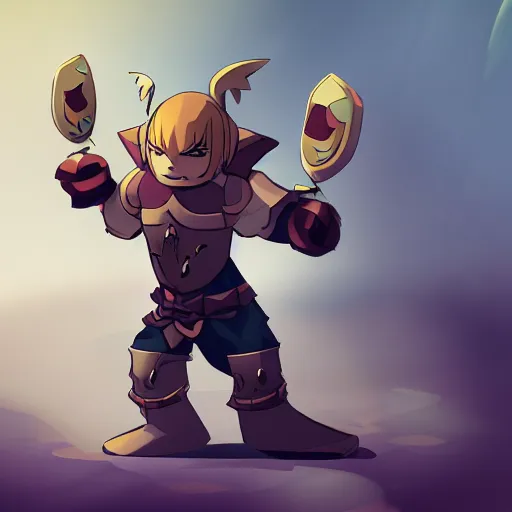 Prompt: man in armour, style of wakfu