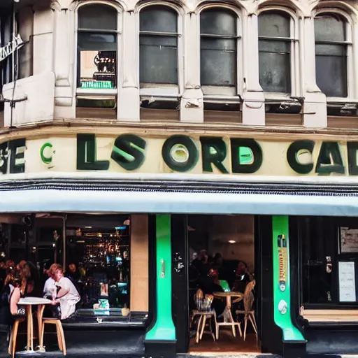 Prompt: legal cannabis is served in a busy australian cafe cbd street photography