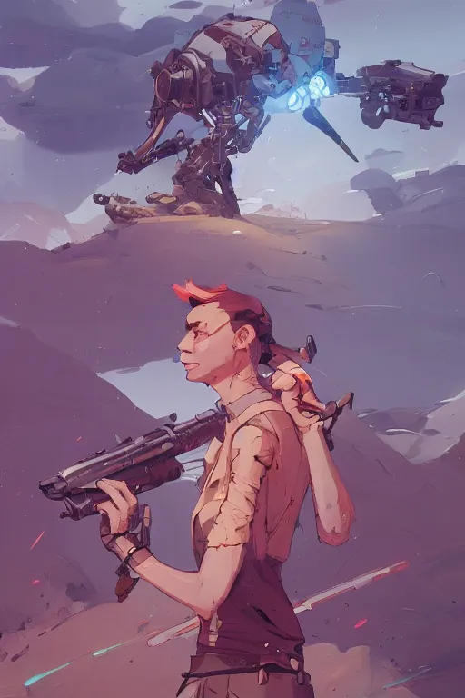 Prompt: i am at war with myself behance hd artstation by jesper ejsing, by rhads, makoto shinkai and lois van baarle, ilya kuvshinov, ossdraws, that looks like it is from borderlands and by feng zhu and loish and laurie greasley, victo ngai, andreas rocha